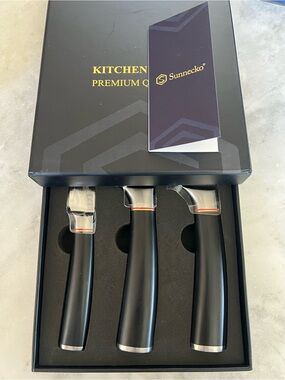 Sunnecko 3-Piece Kitchen Utensils Set - Black Handles BRAND NEW